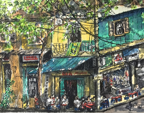 Eating Pho in Hanoi 